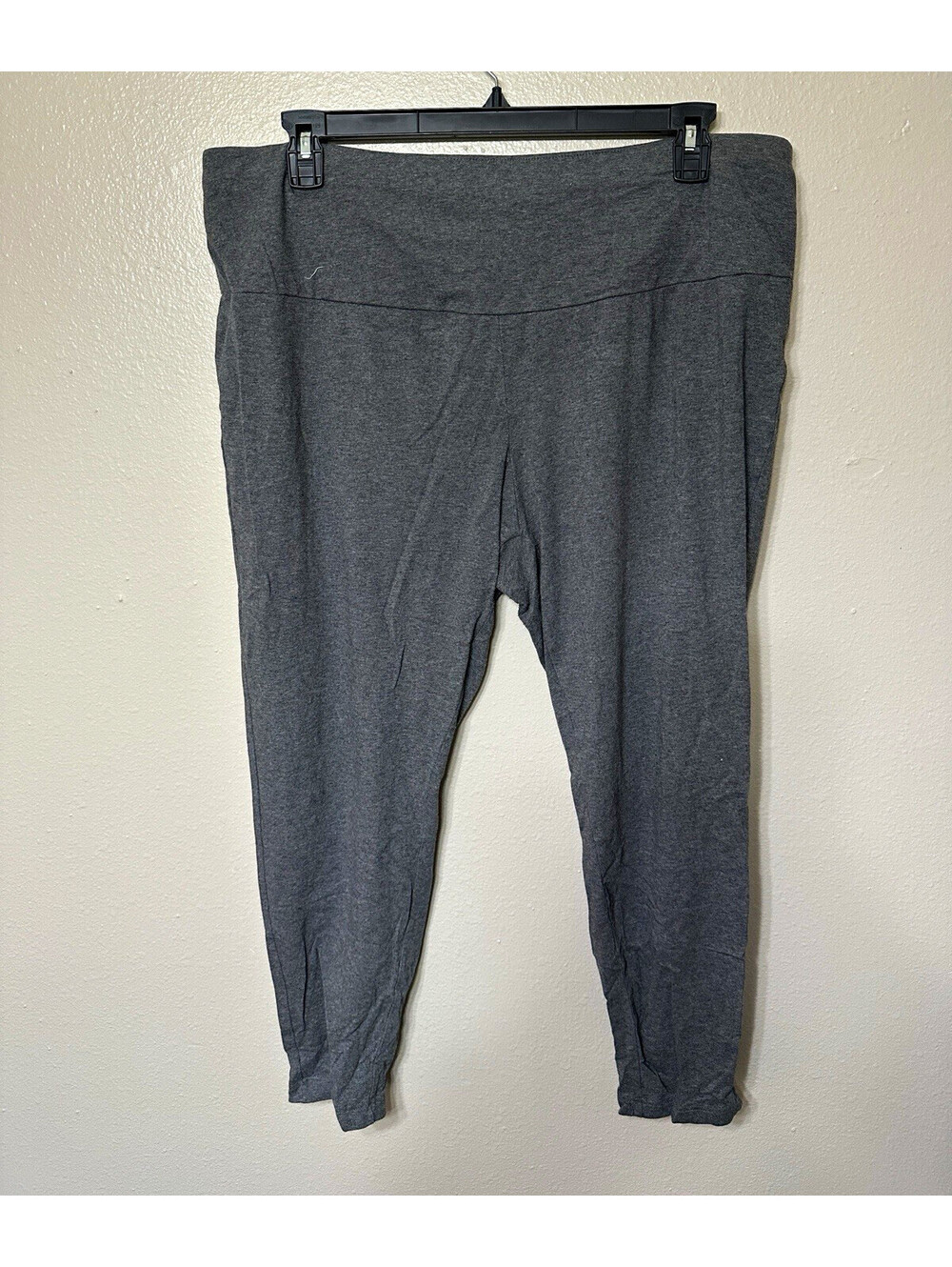 Terra & Sky Women’s Plus Size 20 Gray Solid Knit Ankle Leggings Stretch